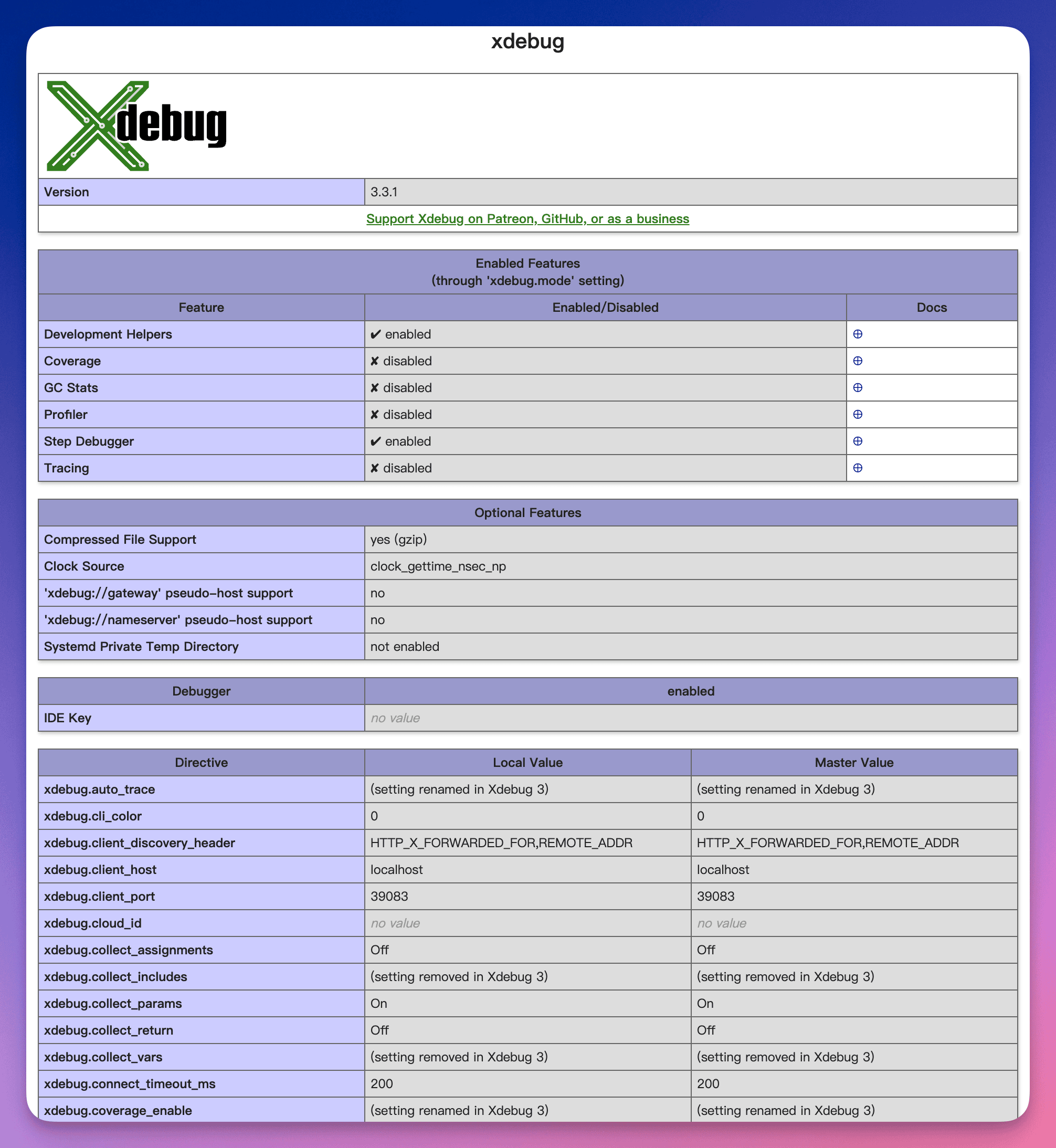 Ekstensi Xdebug ServBay
